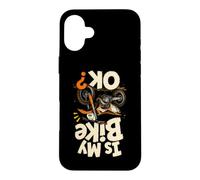 Est-ce Que Mon vélo va Bien ? Dessin animé de Dirt Bike à l'envers Coque pour iPhone 16 Plus
