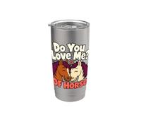 Est-ce que tu m'aimes du cheval ? - Funny Horse Lover Romance Gobelet isotherme en acier inoxydable double paroi