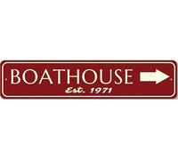 Est Date Boat House Sign Personalized Arrow Established Metal Wall Decor