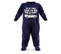 Est-il trop vite de demander une voiture ? Grenouillère pour bébé en forme de voiture amusante pour Noël ou anniversaire - Bleu - Medium