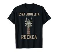 Esta Abuelita Rockea Mano de esqueleto, Musique Rock, Guitare T-Shirt