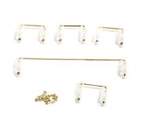 Estabilizador para teclado mecánico con tornillos chapados en oro, estabilizadores de 6,25U y 2U para teclados DIY de 61, 64 y 87 teclas, carcasa de nailon transparente con cable (Transparent)