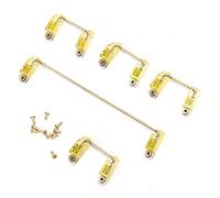 Estabilizador para teclado mecánico con tornillos chapados en oro, estabilizadores de 6,25U y 2U para teclados DIY de 61, 64 y 87 teclas, carcasa de nailon transparente con cable (Transparent Yellow)