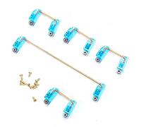 Estabilizador para teclado mecánico con tornillos chapados en oro, estabilizadores de 6,25U y 2U para teclados DIY de 61, 64 y 87 teclas, carcasa de nailon transparente con cable (Transparent Blue)