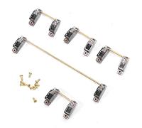 Estabilizador para teclado mecánico con tornillos chapados en oro, estabilizadores de 6,25U y 2U para teclados DIY de 61, 64 y 87 teclas, carcasa de nailon transparente con cable (Transparent Black)