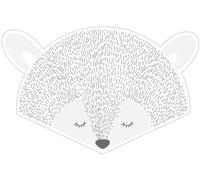 ESTAhome Autocollant mural Têtes d'animaux gris clair - 158969 - 70 x 46,5 cm