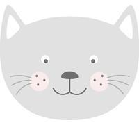 ESTAhome Autocollant mural Têtes d'animaux gris clair - 158970 - 70 x 58 cm