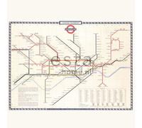 ESTAhome Papier peint photo Carte du métro de Londres Beige, rouge et bleu - 158209 - 279 cm x 2,79 m
