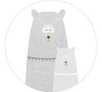 ESTAhome papier peint rond autocollant oursons gris clair - 158976 - Ø 70 cm