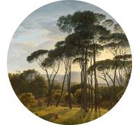 ESTAhome papier peint rond autocollant paysage italien vert foncé - 159011 - Ø 140 cm