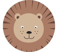 ESTAhome papier peint rond autocollant têtes d'animaux marron et beige - 158975 - Ø 70 cm