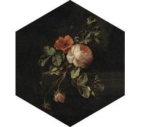 ESTAhome sticker mural nature morte florale rouge foncé et noir - 158997 - 70 x 81 cm