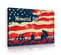 Estampe commémorative de vétérans encadrée sur toile américaine bandes d’étoiles américaines art mural tendu de grandes œuvres héroïques pour la décoration du bureau dans l’entrée du studio 70x100cm