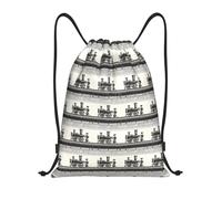 Estampe Vintage De Train À Vapeur Homme Femme Gym Sack Résistant Sac À Dos À Cordon Léger Sacs De Sport Pour Plage Yoga Vacances