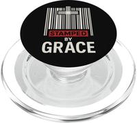 Estamped by Grace Ephesians 2:8 Christian Barcode Cross Faith PopSockets PopGrip pour MagSafe