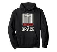 Estamped by Grace Ephesians 2:8 Christian Barcode Cross Faith Sweat à Capuche