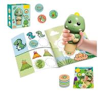 Estampeuse à Autocollants Et Bloc D'ActivitéS De 6 Pages Avec 100pcs Autocollants Dinosaures, Jouets Autocollants, Cadeau De Maternelle De Livre De Dessin Animé Pour GarçOns Et Filles De 3 4 5 6