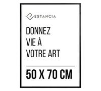 Estancia Cadre Photo En Bois Noir 50x70 cm | Cadre Portrait Moderne En Bois 50 x 70 cm | Cadre Noir 70x50 cm | Cadre 50x70 cm