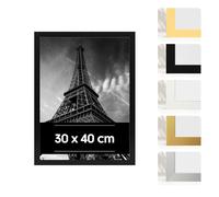 Estancia Cadre Photo en Plastique Noir 30 x 40 cm - Cadre 30x40 avec Verre Acrylique Incassable - Cadrer Moderne pour Murs et Tables