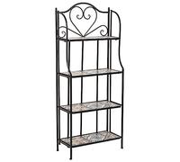 Estanteria De Mosaico Y Forja Negro