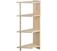 Etagère d'angle - Gala - Pin massif - 4 tablettes réglables - 120,7 cm de hauteur - Contemporain