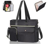 ESTARER Sac d'enseignant avec pochette extensible pour dossier, sac de travail avec compartiments pour ordinateur portable, sac d'enseignant portable pour femme, sac à bandoulière pour ordinateur