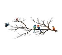 ESTART Décoration murale avec oiseaux en métal, silhouette d'oiseaux vivants sur AST, décoration murale, pour l'extérieur, sculpture murale à suspendre, couleur classique, 80 x 34,6 cm