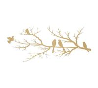 ESTART Décoration murale en métal avec oiseaux vivants sur AST, silhouette d'oiseaux sur AST, décoration murale, à suspendre, pour la maison, le balcon (doré, grand)