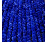 Estationeryhouse Lot de 5 guirlandes de fleurs de calendula artificielles de 1,5 m pour fêtes, mariages, festival Diwali Mehndi Pooja et décoration traditionnelle indienne (bleu)