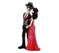 Estatuilla De Esqueleto Escultura De Calaveras en Resina Gótica, Figurinas De La Novia Y EL Novio, Figura Gótica Halloween | Para Jardín Trasero Estanque Porche Hogar Mesa Estante Reposteros