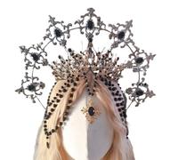 ESTCNK Blingbling Serre-tête à perles pour filles - Bandeau psychique élégant pour Halloween - Pour fête d'Halloween - Fille foncée