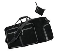 ESTCNK Grand sac de sport pliable en nylon pratique pour les voyages et le sport, grande capacité, sac à main décontracté pour femme, noir