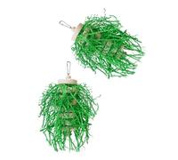 ESTCNK Lot de 2 cordes à ronger interactivement luffa pour perroquets - Jouet durable à mâcher pour perroquets