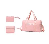 ESTCNK Lot de 3 sacs de voyage pratiques en nylon avec impression de lettres tendance, sac à main à bandoulière grande capacité pour affaires et loisirs, rose