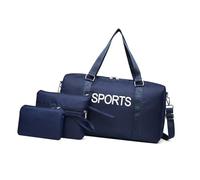 ESTCNK Lot de 3 sacs de voyage pratiques en nylon avec impression de lettres tendance, sac à main à bandoulière grande capacité pour affaires et loisirs, Bleu