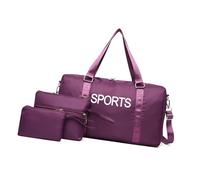 ESTCNK Lot de 3 sacs de voyage pratiques en nylon avec impression de lettres tendance, sac à main à bandoulière grande capacité pour affaires et loisirs, Violet