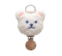 ESTCNK Pince à chapeau pratique Tête d'ours Chapeau de Soleil Clip pour Voyage Élégant Sac à Main Accessoires, Abricot avec blanc B, As detailed description