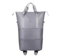ESTCNK Sac de voyage imperméable avec poulie grande capacité portable, gris