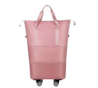 ESTCNK Sac de voyage imperméable avec poulie grande capacité portable, rose