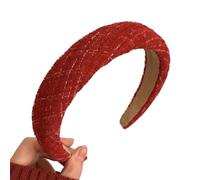 ESTCNK Serre-tête en éponge rouge pour fille - Accessoire vintage pour cheveux de Noël