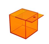 ESTDKMNOS Boîtes d'affichage Transparentes, Acrylic Cube Display Case with Push Lid for Cosmetic Organizer Multicolor 9-15cm(Green,11x11x11cm(4"x4"x4"))