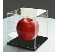 ESTDKMNOS Boîtes d'affichage Transparentes, Acrylic Display Case Black Base Plastic Box for Action Figures Multiple Sizes(20x25x20cm(8"x10"x8"))