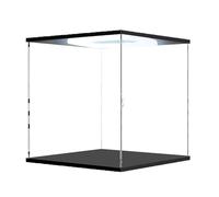 ESTDKMNOS Boîtes d'affichage Transparentes, Acrylic Display Case LED Lighting Sliding Door Fors Trophies Multiple Sizes(60x60x60cm(24x24x24in))