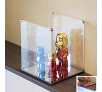 ESTDKMNOS Boîtes d'affichage Transparentes, Acrylic Display Case Mirror Base Fors Purses s Multiple Sizes(60x60x35cm(24"x24"x14"))
