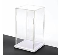 ESTDKMNOS Boîtes d'affichage Transparentes, Acrylic Display Case with Base Dust Cover for Models White Black Multiple Sizes(White,25x25x40cm(10"x10"x16"))