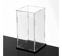 ESTDKMNOS Boîtes d'affichage Transparentes, Acrylic Display Case with Base Dust Cover for Models White Black Multiple Sizes(Black,35x30x40cm(14"x12"x16"))