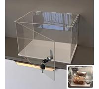 ESTDKMNOS Boîtes d'affichage Transparentes, Acrylic Display Case with Lock and Fors Figures Block Multiple Sizes(45x45x40cm(18"x18"x16"))