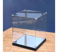 ESTDKMNOS Boîtes d'affichage Transparentes, Acrylic Display Case with Mirror Base Clear Cube Box Fors Protection Storage for Jewelry Block Multiple Sizes(35x35x25cm(14"x14"x10"))