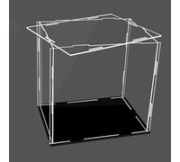 ESTDKMNOS Boîtes d'affichage Transparentes, Acrylic Display Cases Memorabilia Cards Black Base Transparent Multiple Sizes(15x15x10cm(6"x6"x4"))