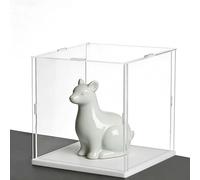 ESTDKMNOS Boîtes d'affichage Transparentes, Acrylic Organizer Display Case Black White Base Multiple Sizes Fors(White Base,40x40x55cm)